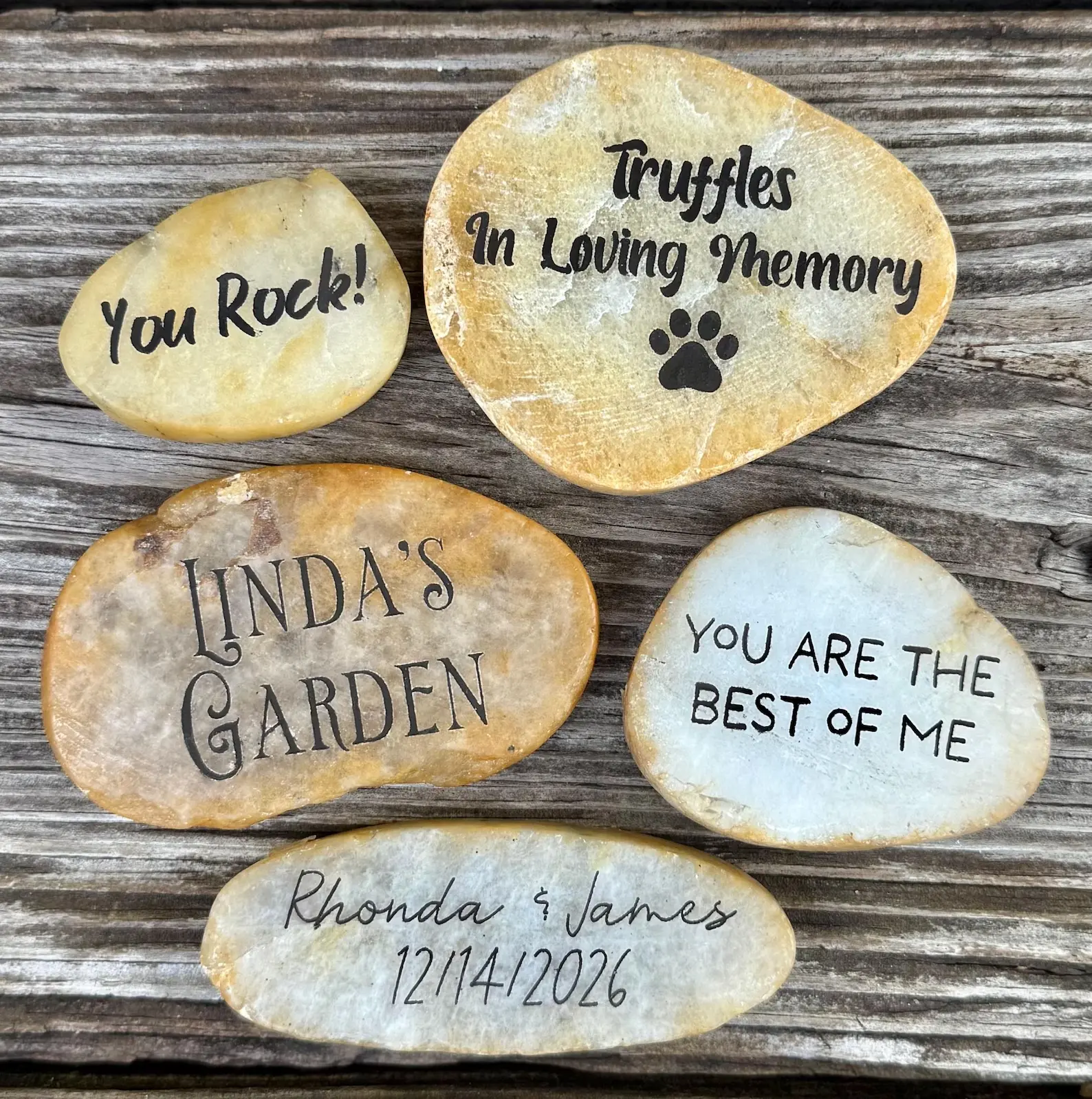 Custom engraved memorial stone